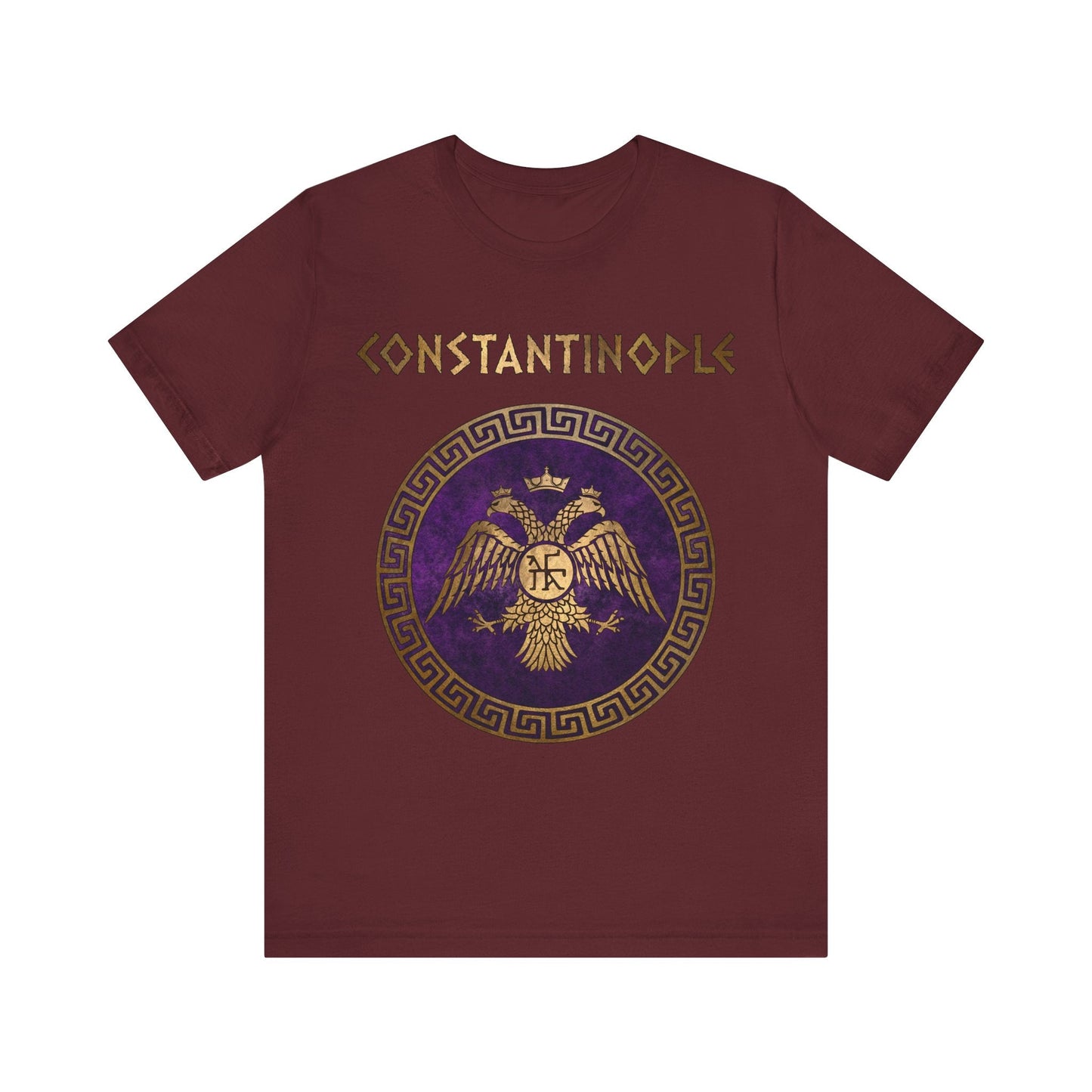 Maroon / S Constantinople Byzantine Empire Symbol T-Shirt