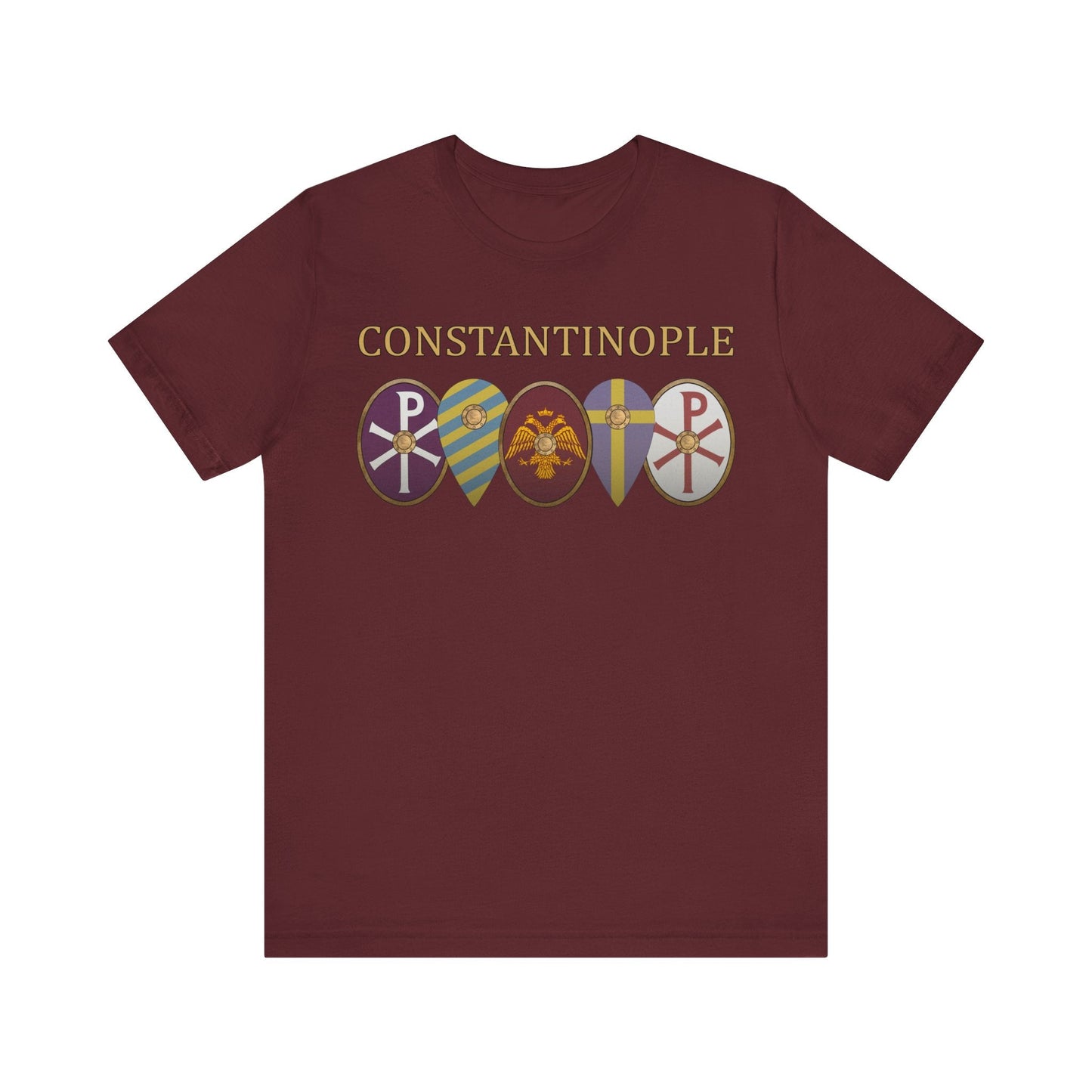 Maroon / S Constantinople - Byzantine Shields T-Shirt