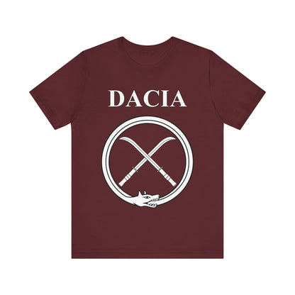 Maroon / S Dacia Ancient Dacian Draco and Falx Symbol T-Shirt
