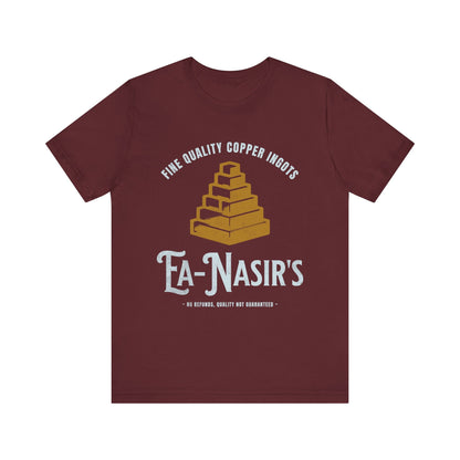 Maroon / S Ea Nasir's Fine Quality Copper Ingots Meme T-Shirt