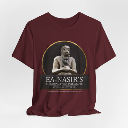 Maroon / S Ea Nasir's No Refunds - Funny Bronze Age History Meme T-shirt