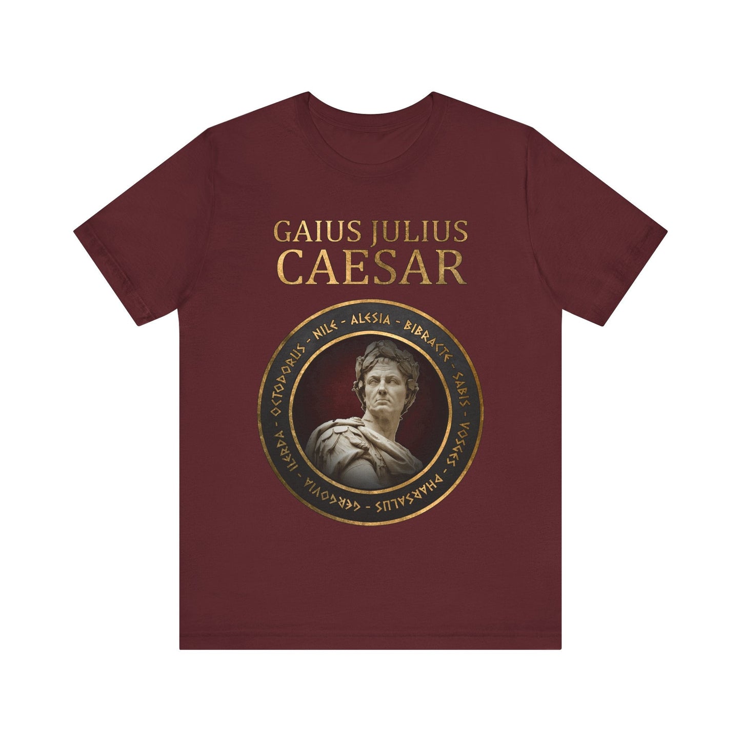 Maroon / S Gaius Julius Caesar - Famous Battles T-Shirt