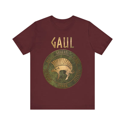 Maroon / S Gaul Ancient Tribes of Gaul Boar Gaelic History T-shirt