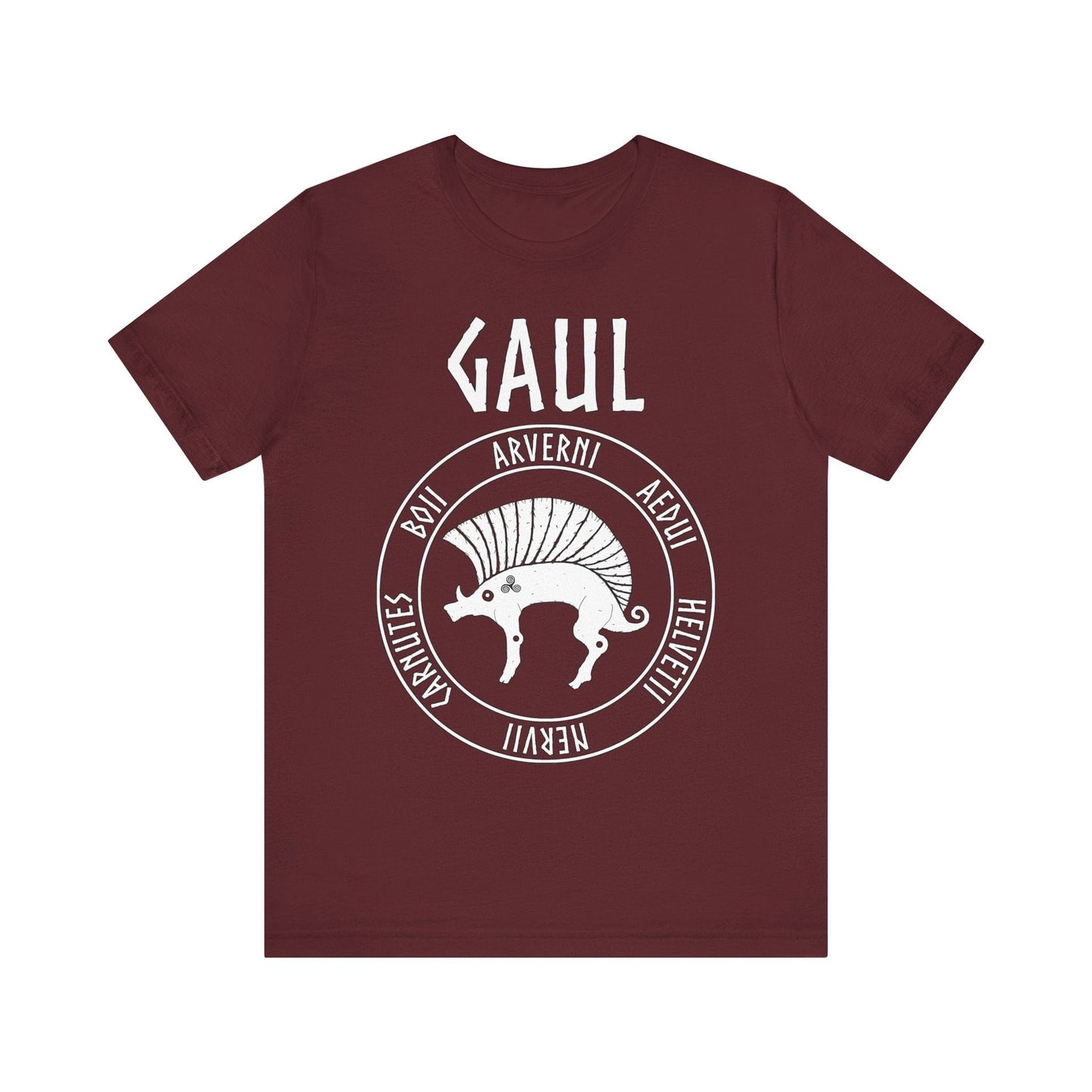 Maroon / S Gaul Ancient Tribes of Gaul Boar T-shirt