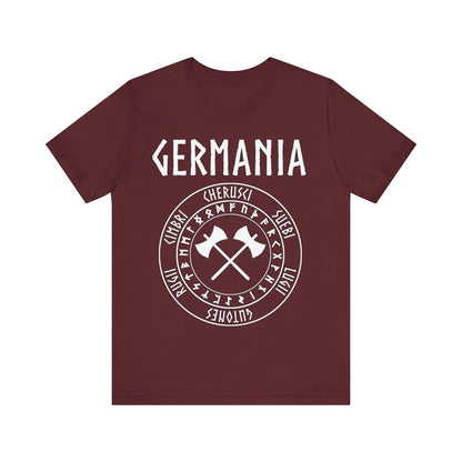 Maroon / S Germania Ancient Tribes of Germany Runes T-Shirt