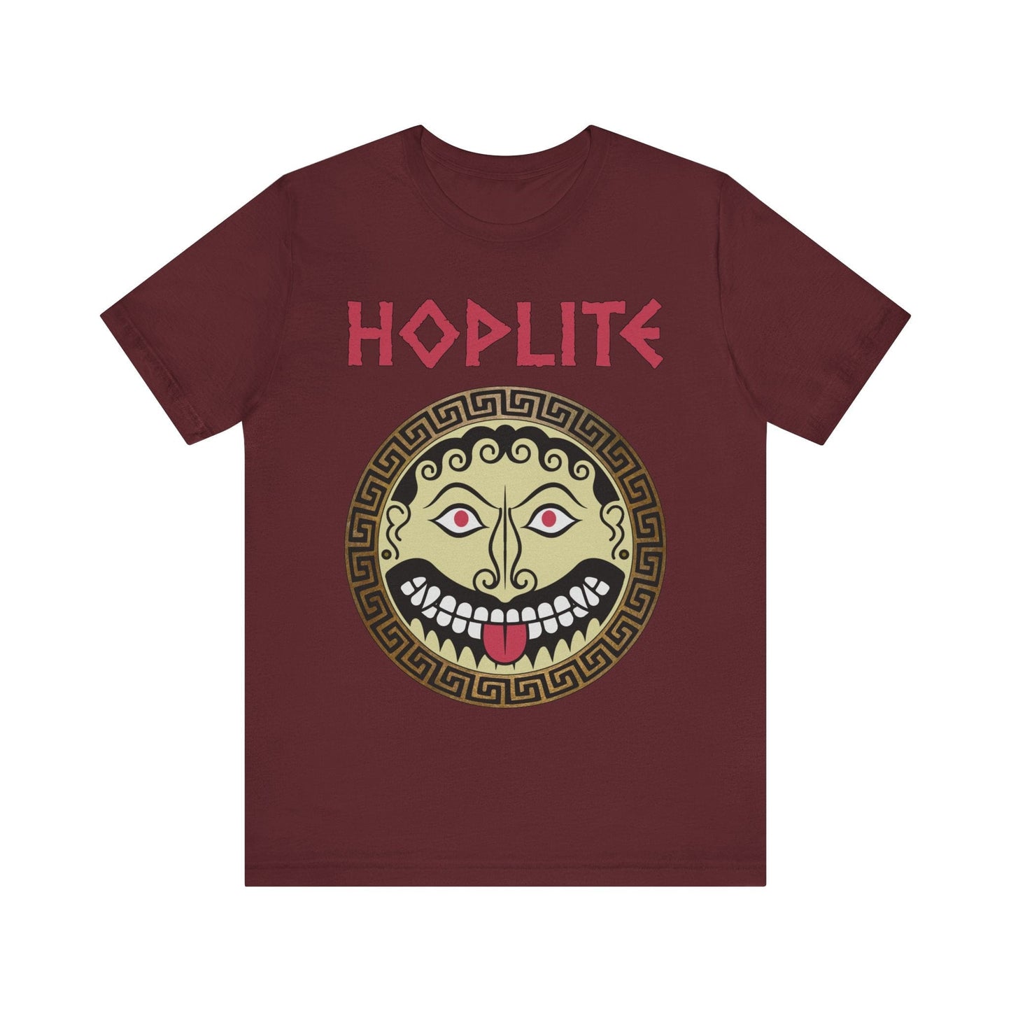 Maroon / S Greek Hoplite Gorgon Shield T-Shirt