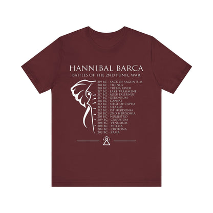 Maroon / S Hannibal Barca Battles of the 2nd Punic War T-shirt