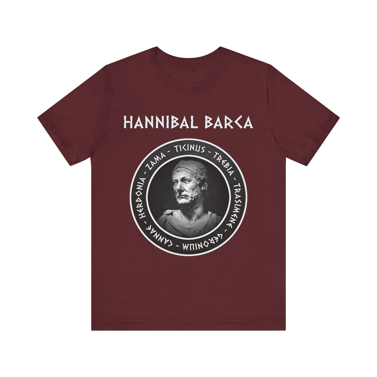 Maroon / S Hannibal Barca - Battles of the 2nd Punic War T-Shirt