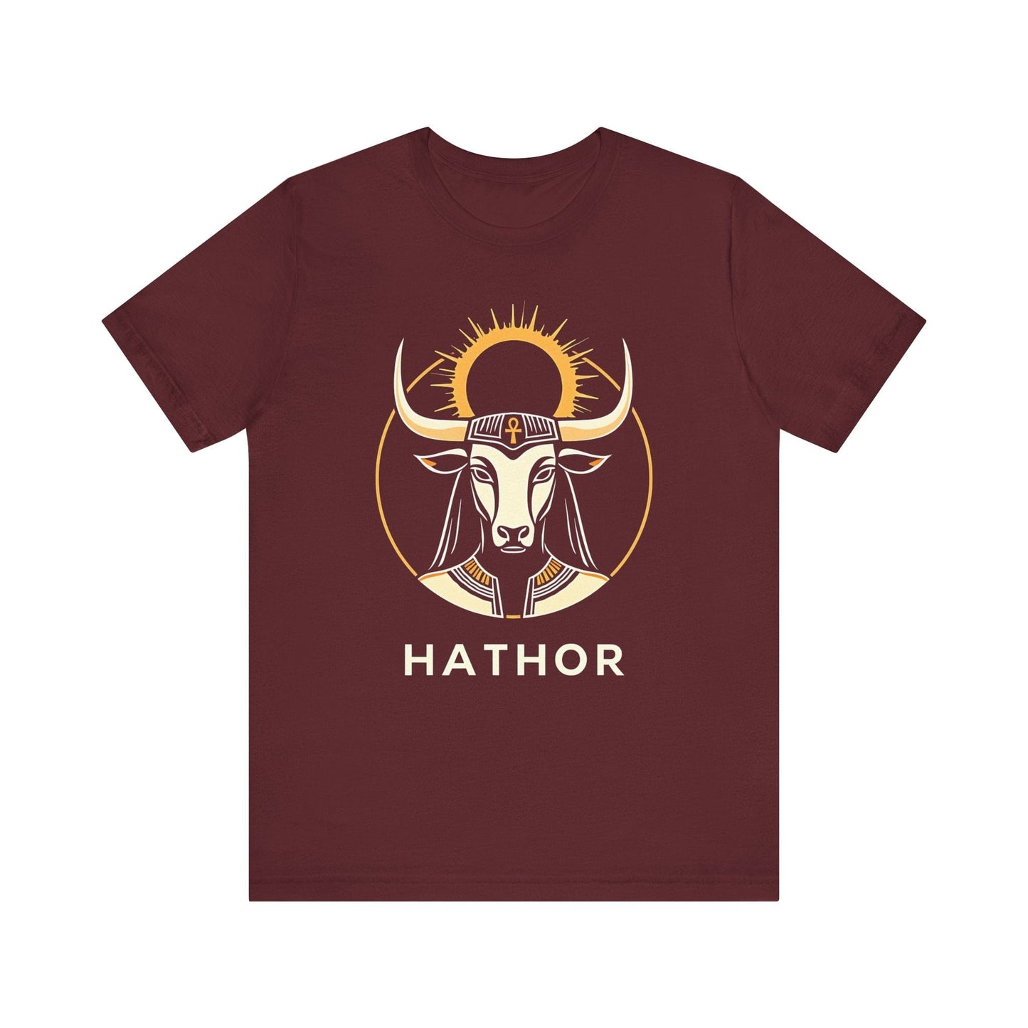 Maroon / S Hathor Ancient Egyptian Goddess T-shirt