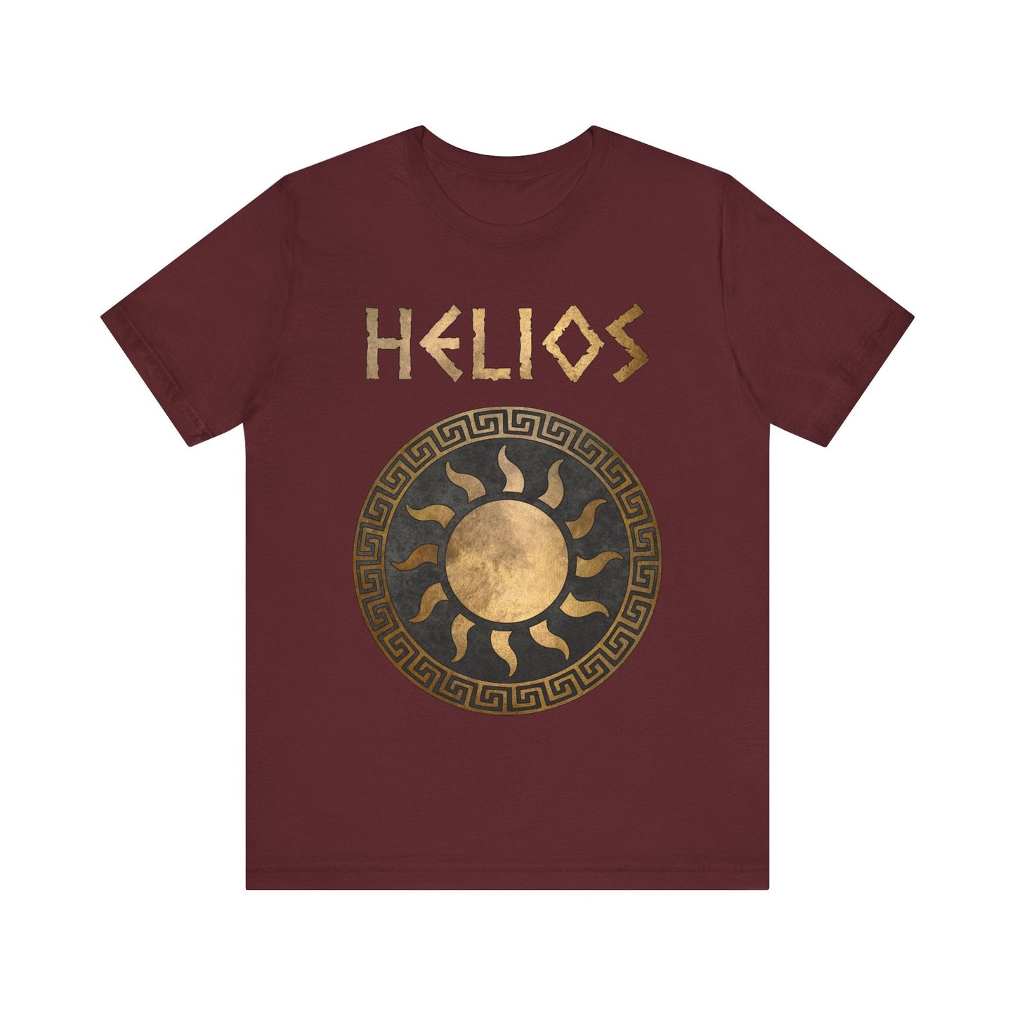 Maroon / S Helios Greek God of the Sun Symbol T-Shirt