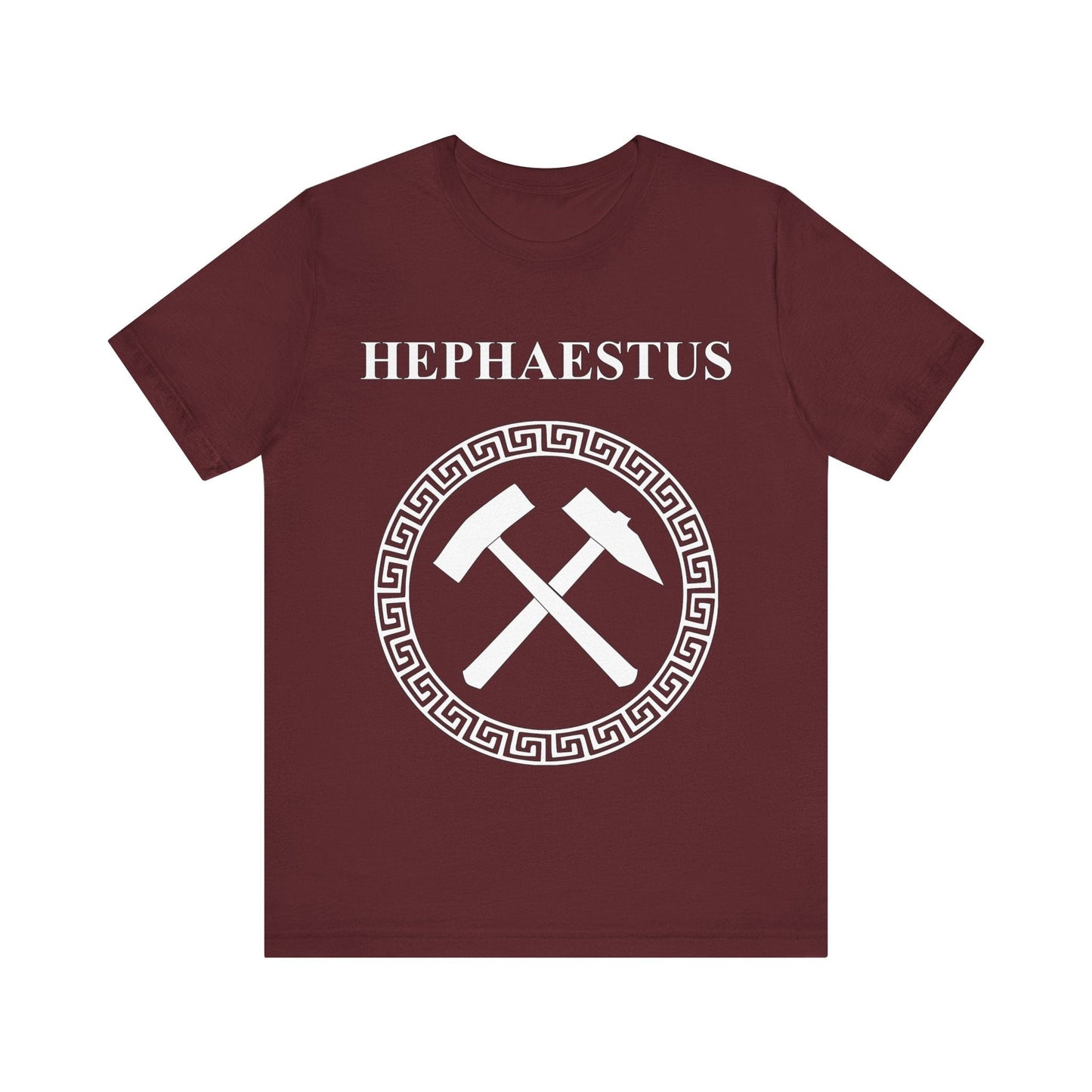 Maroon / S Hephaestus Greek God of Fire Smithing and Crafting T-shirt