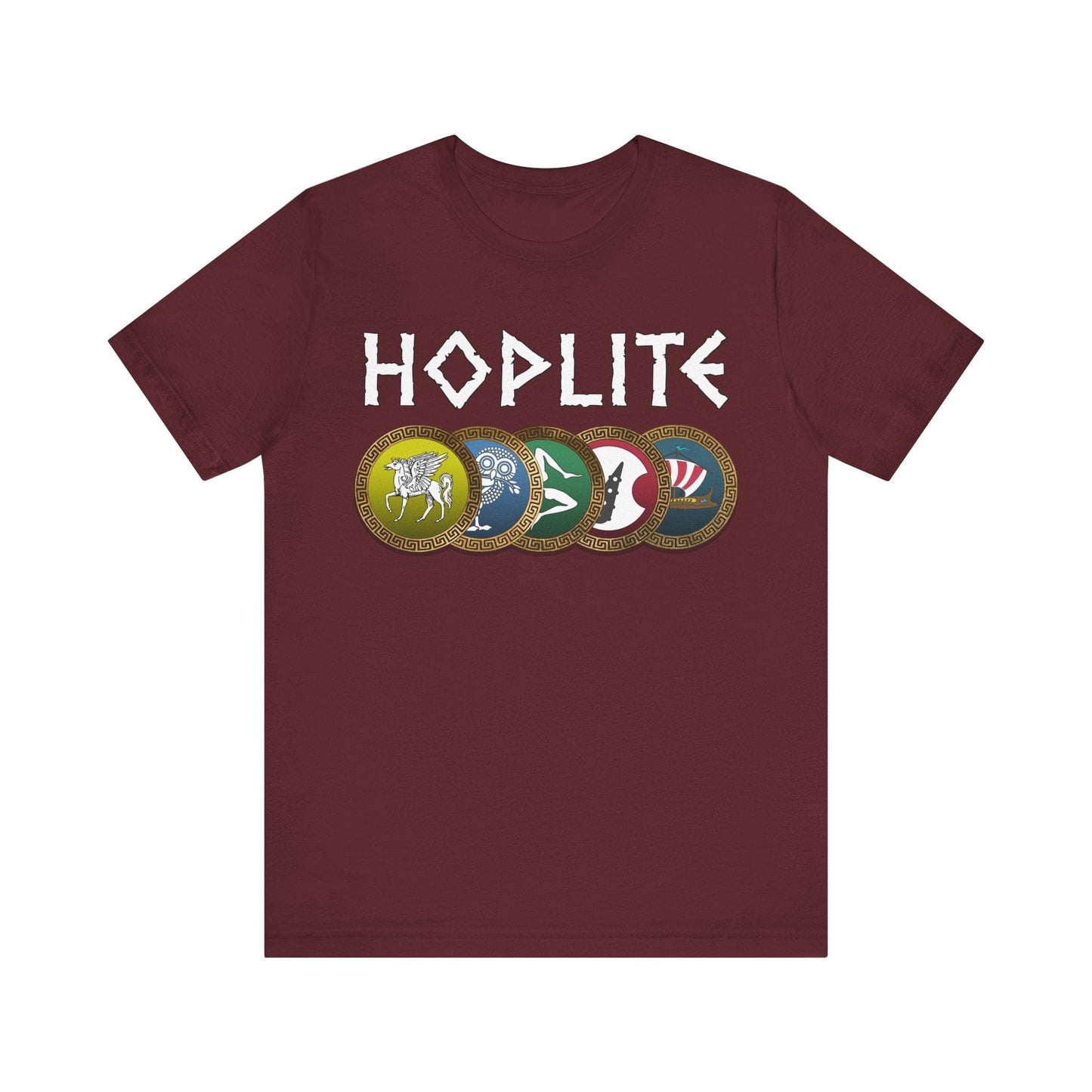 Maroon / S Hoplite Phalanx Shields T-Shirt