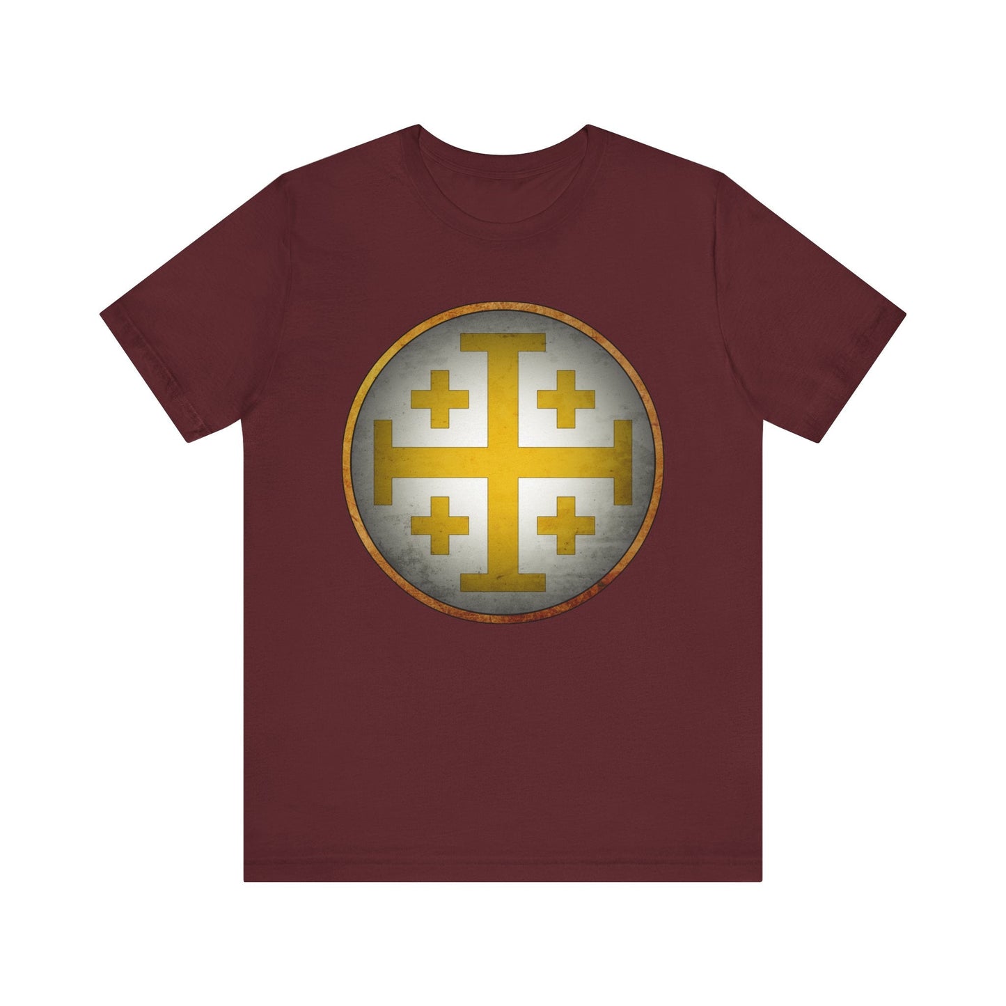 Maroon / S Jerusalem Heraldry - Medieval Jerusalem Cross T-shirt