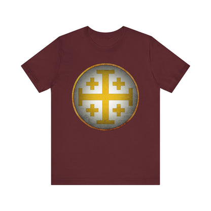Maroon / S Jerusalem Heraldry - Medieval Jerusalem Cross T-shirt