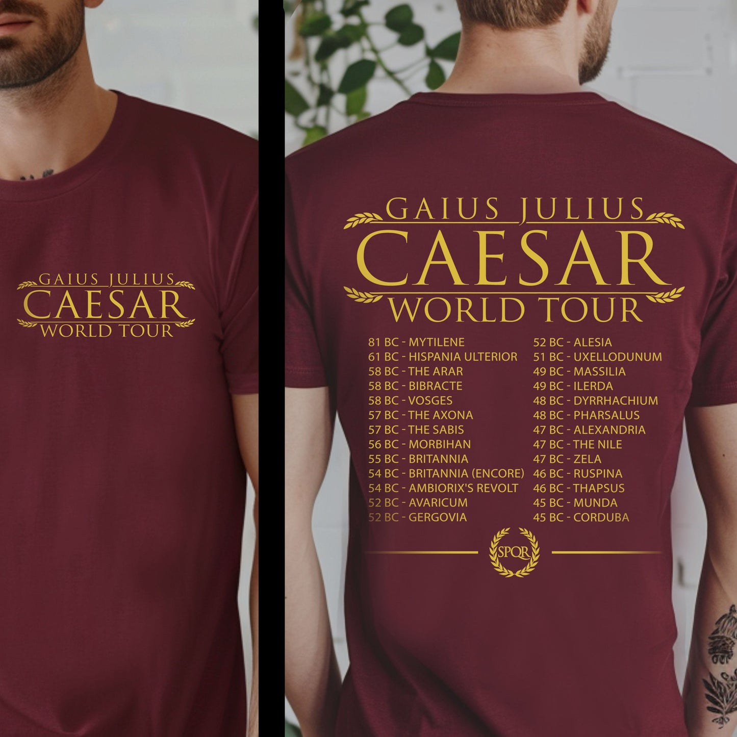 Maroon / S Julius Caesar World Tour T-Shirt