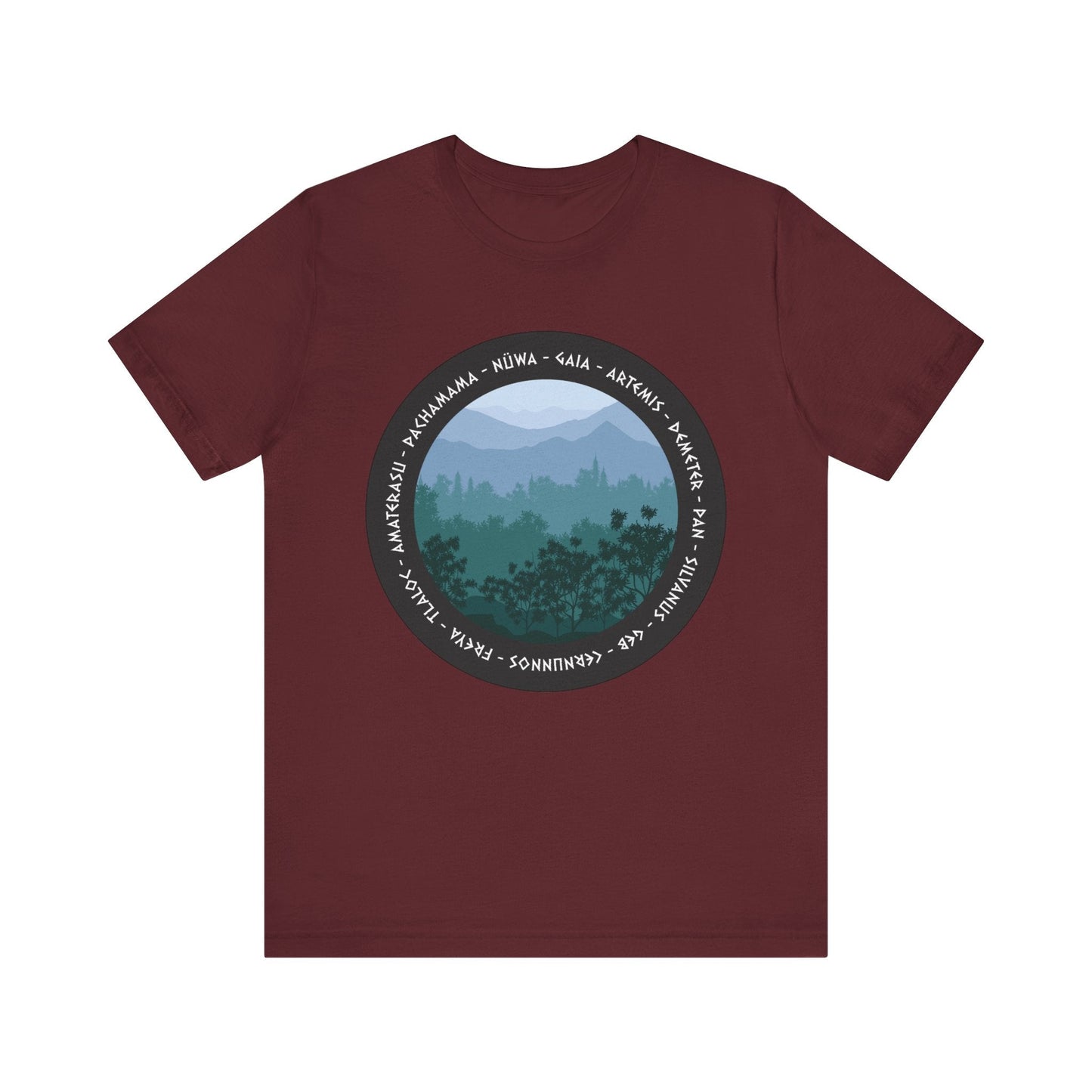 Maroon / S Nature Gods and Goddesses T-Shirt