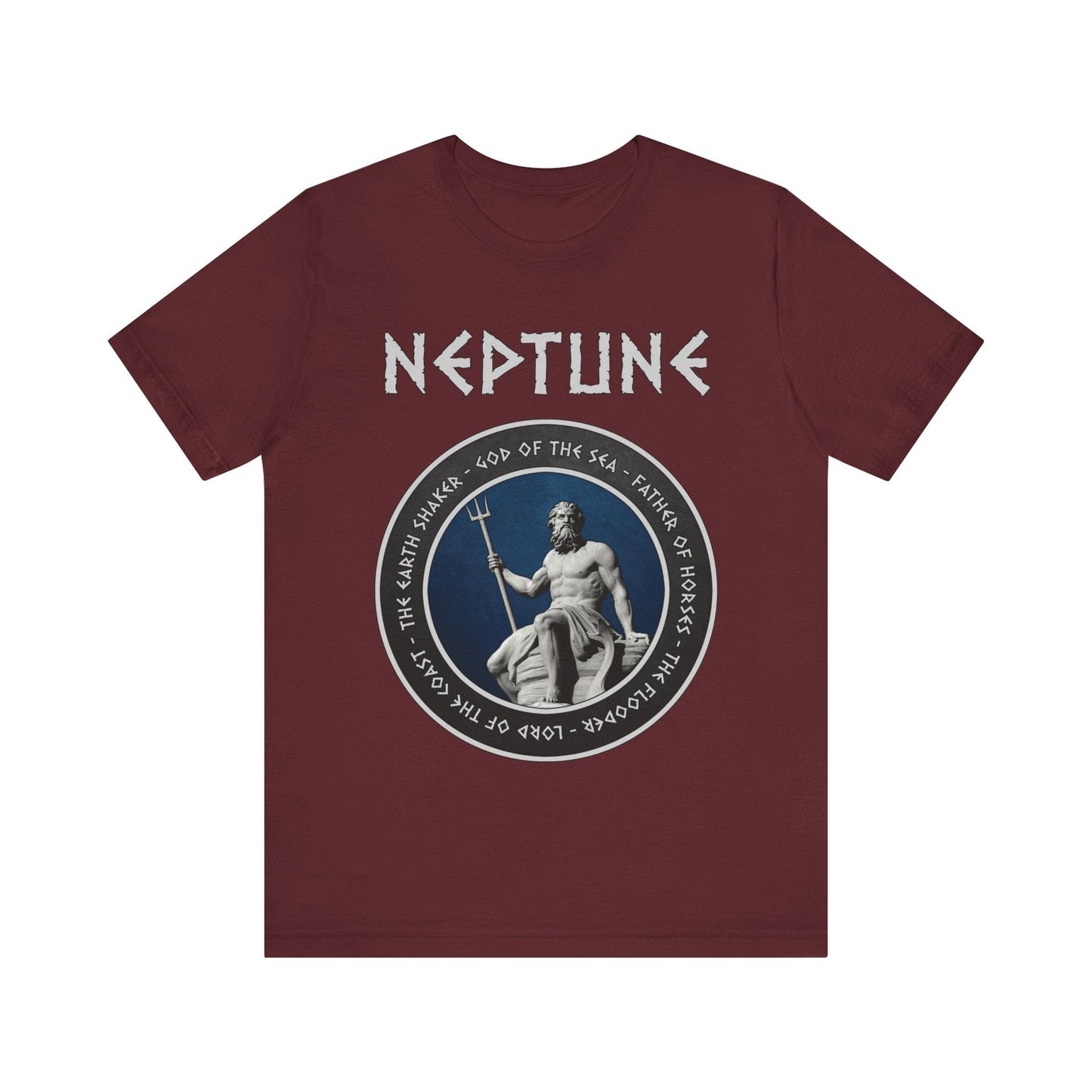 Maroon / S Neptune Ancient Roman Sea God  T-Shirt