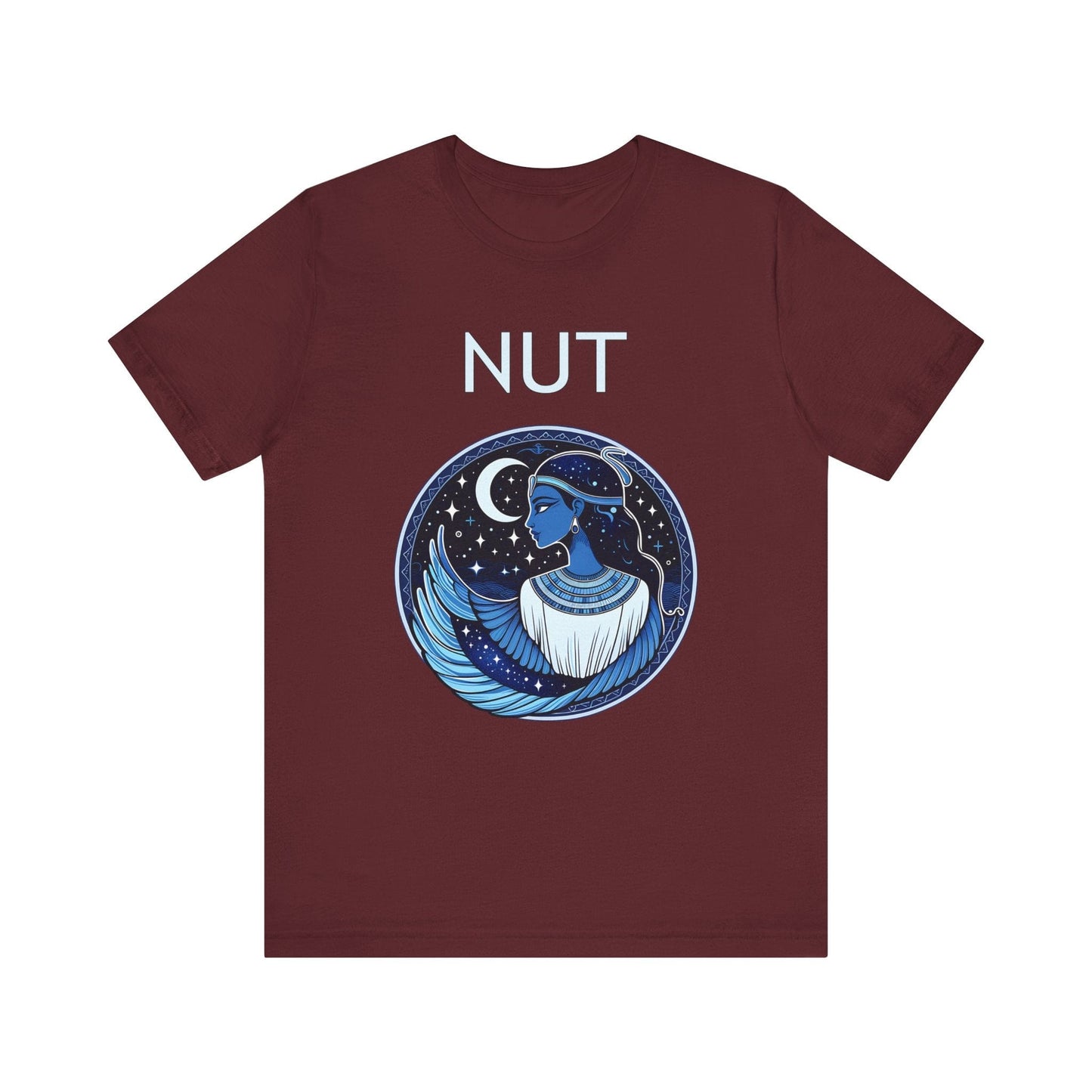 Maroon / S Nut Egyptian Goddess of Night T-Shirt