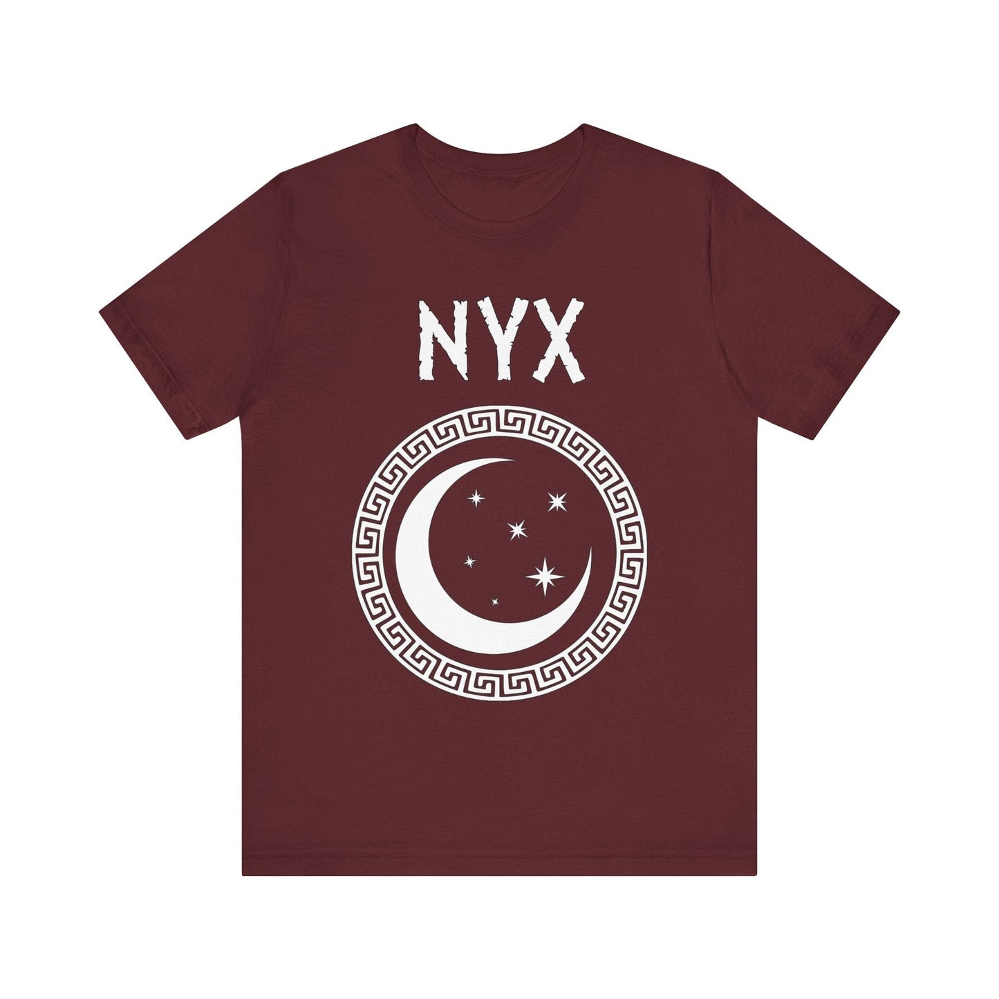 Maroon / S Nyx Greek Goddess of Night Symbol T-shirt