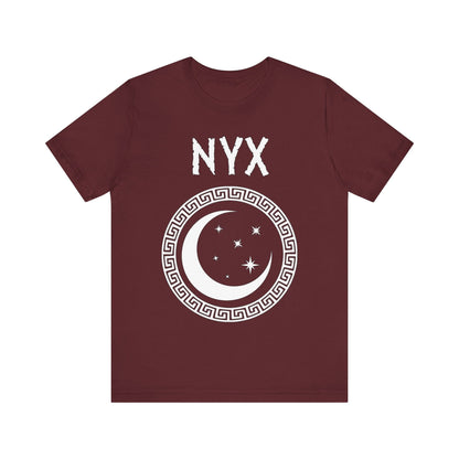 Maroon / S Nyx Greek Goddess of Night Symbol T-shirt