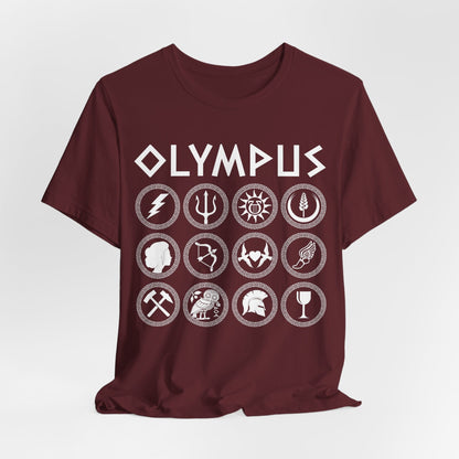 Maroon / S Olympus - Greek Gods and Goddesses - Greek Mythology T-Shirt