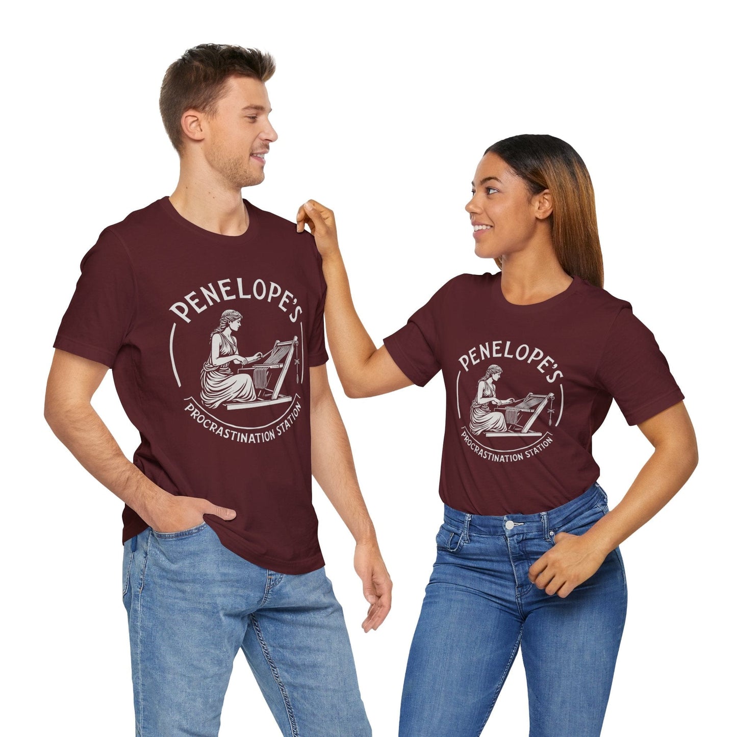 Maroon / S Penelope's Procrastination Station  T-Shirt