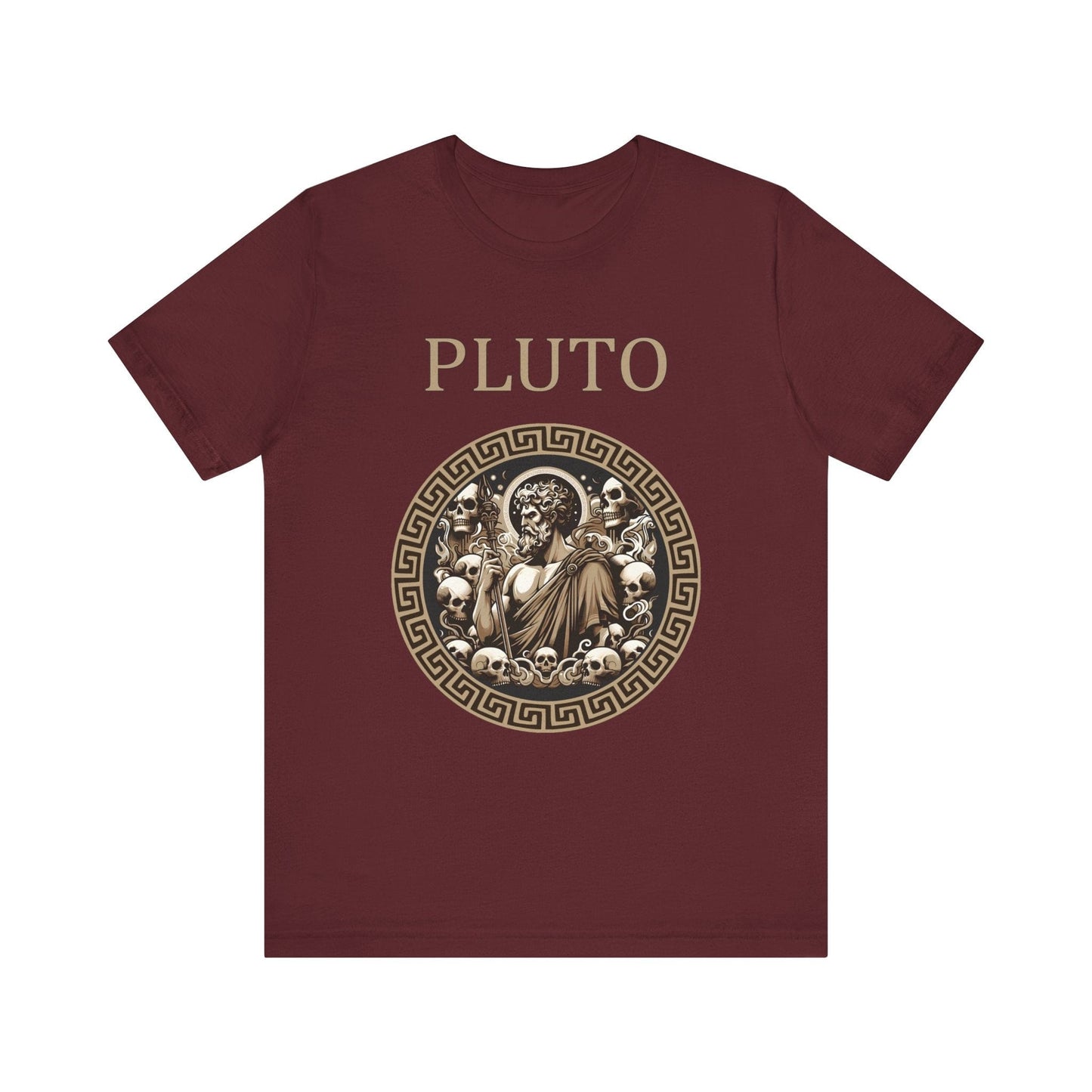 Maroon / S Pluto Roman God of the Dead and Underworld T-Shirt