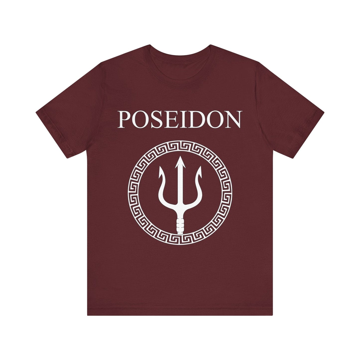 Maroon / S Poseidon Ancient Greek God T-Shirt