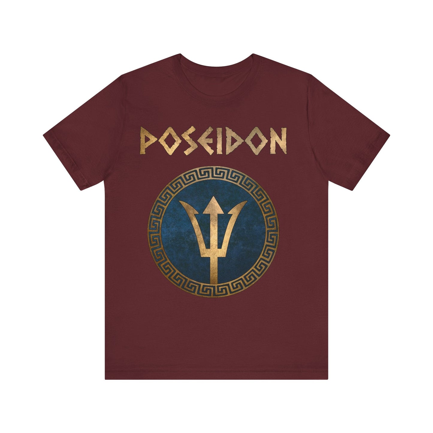 Maroon / S Poseidon Greek God Trident T-Shirt