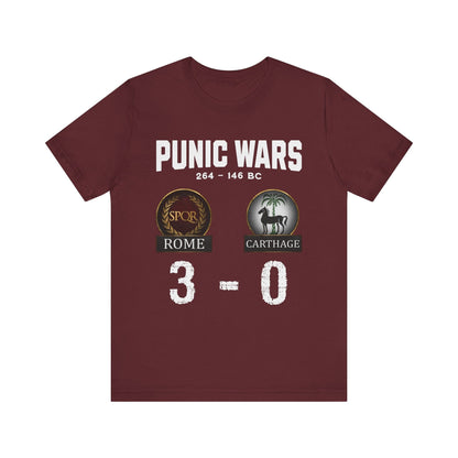 Maroon / S Punic Wars - Rome vs Carthage - 3 to 0 Final Score  - Funny History T-shirt