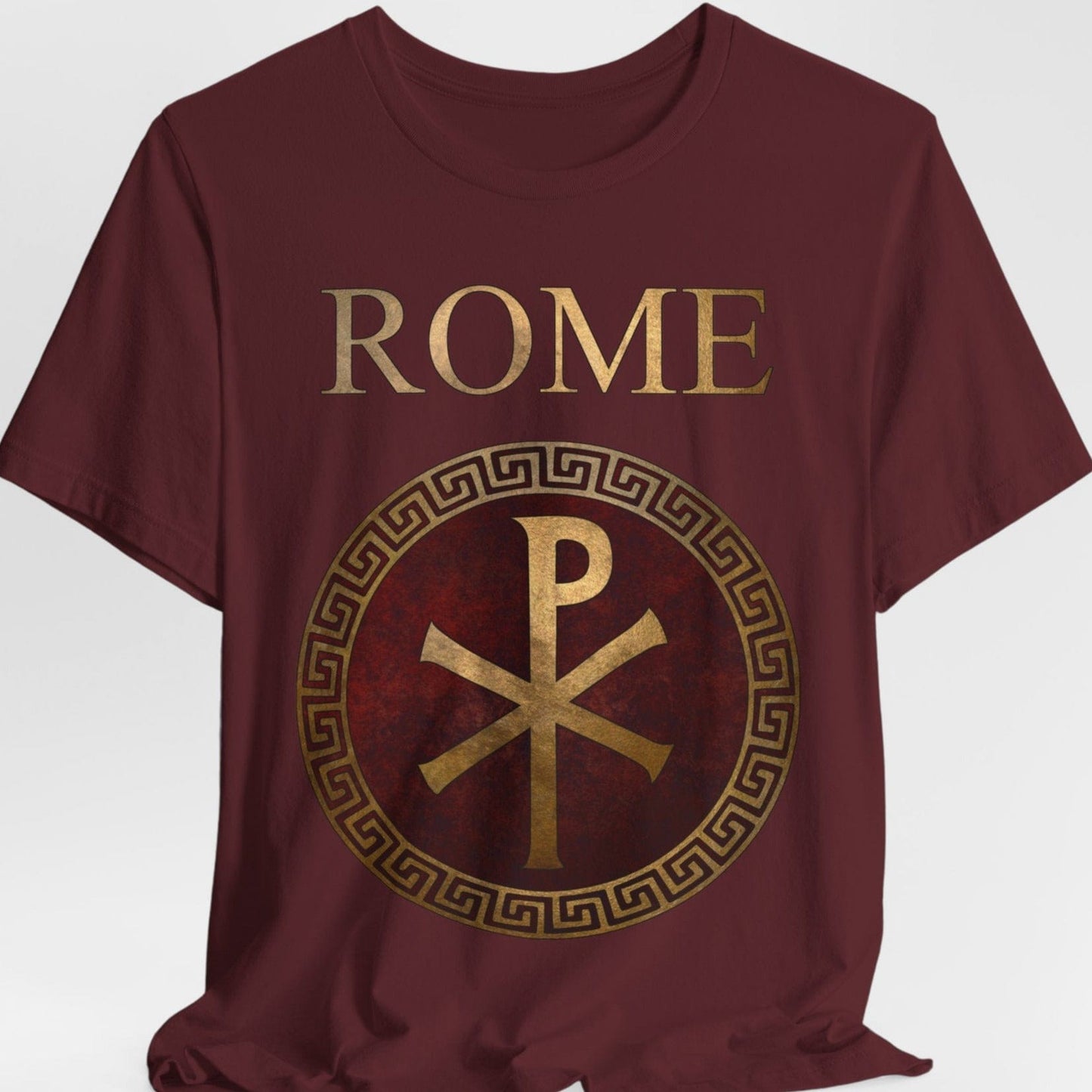 Maroon / S Roman Empire Imperial Chi Rho Symbol T-Shirt