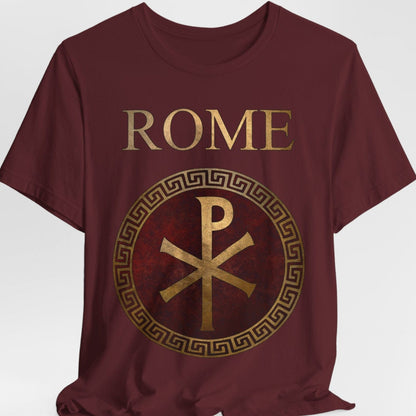 Maroon / S Roman Empire Imperial Chi Rho Symbol T-Shirt