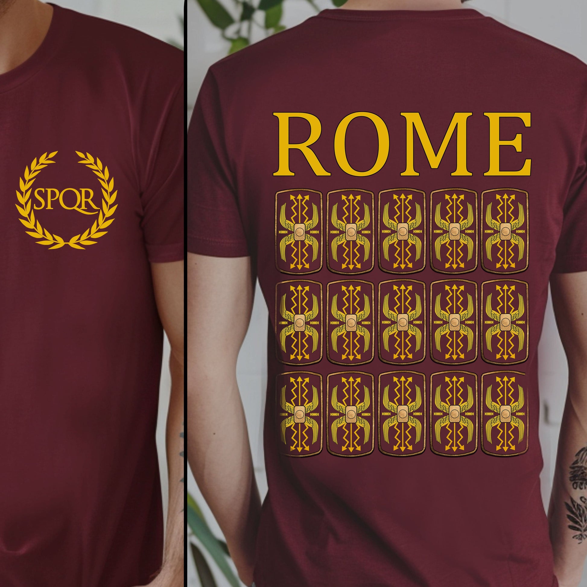 Maroon / S Roman Legions Double Sided T-Shirt