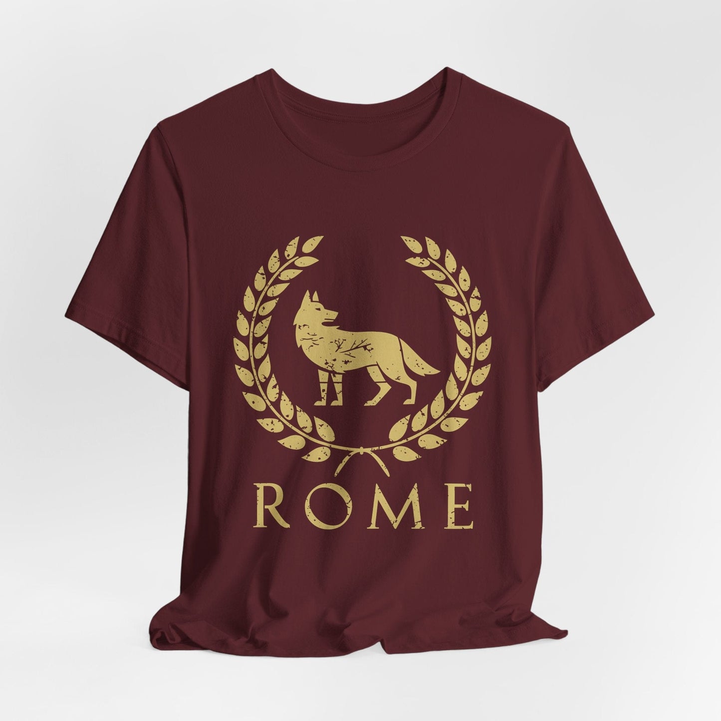 Maroon / S Romulus and Remus - Wolf Symbol of Ancient Rome T-shirt
