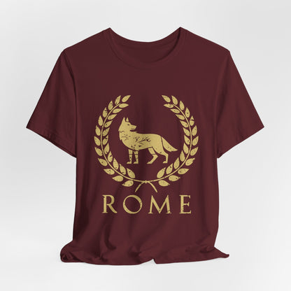 Maroon / S Romulus and Remus - Wolf Symbol of Ancient Rome T-shirt