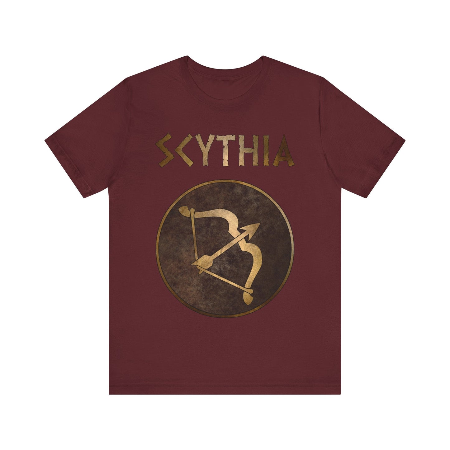 Maroon / S Scythia Ancient Scythian Bow Symbol T-Shirt