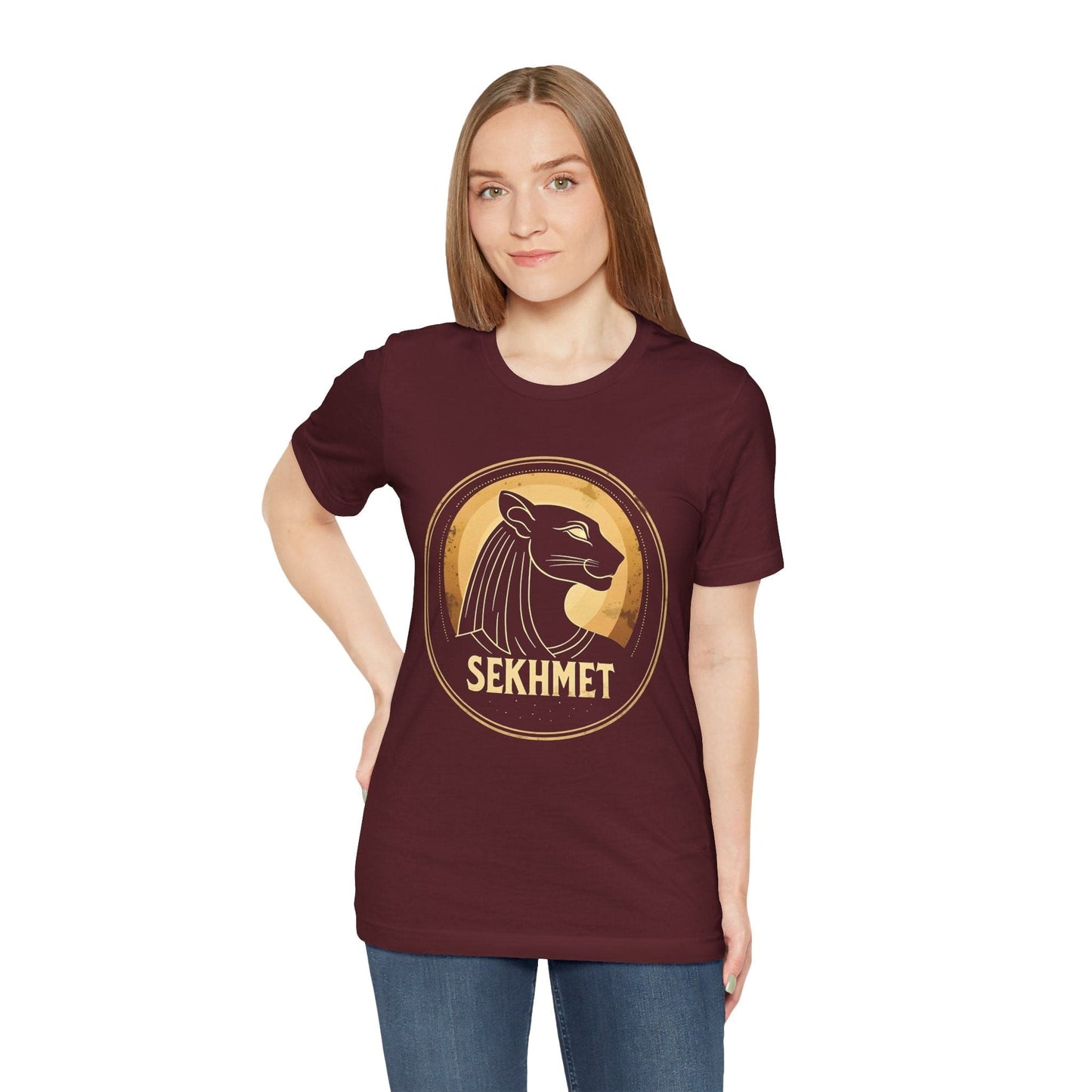 Maroon / S Sekhmet Ancient Egyptian Goddess - Sekhmet T-shirt