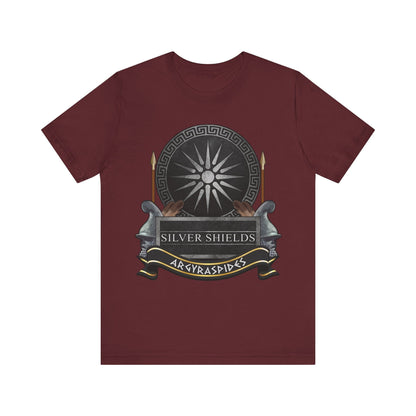 Maroon / S Silver Shields Argyraspides T-Shirt