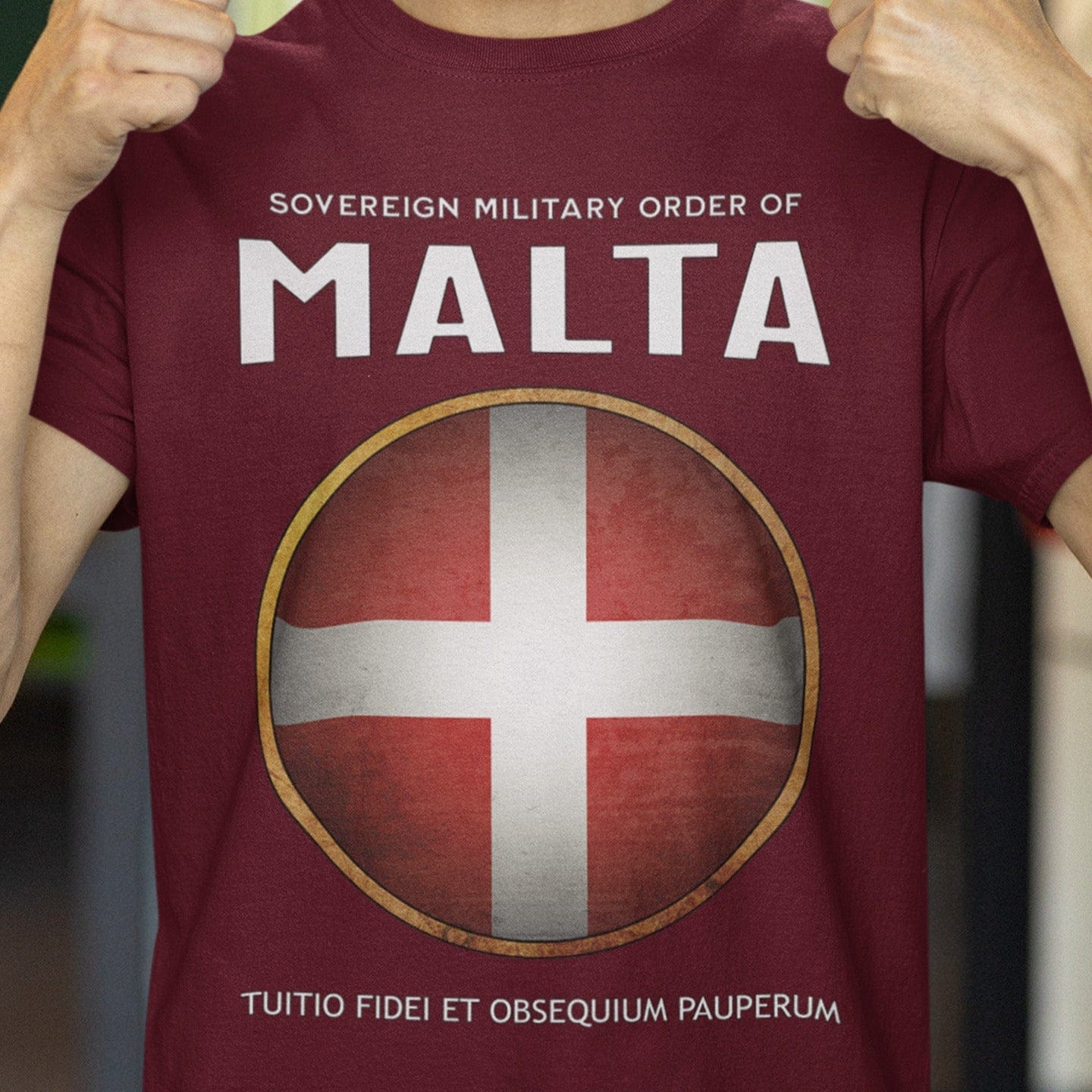 Maroon / S Sovereign Military Order of Malta T-Shirt