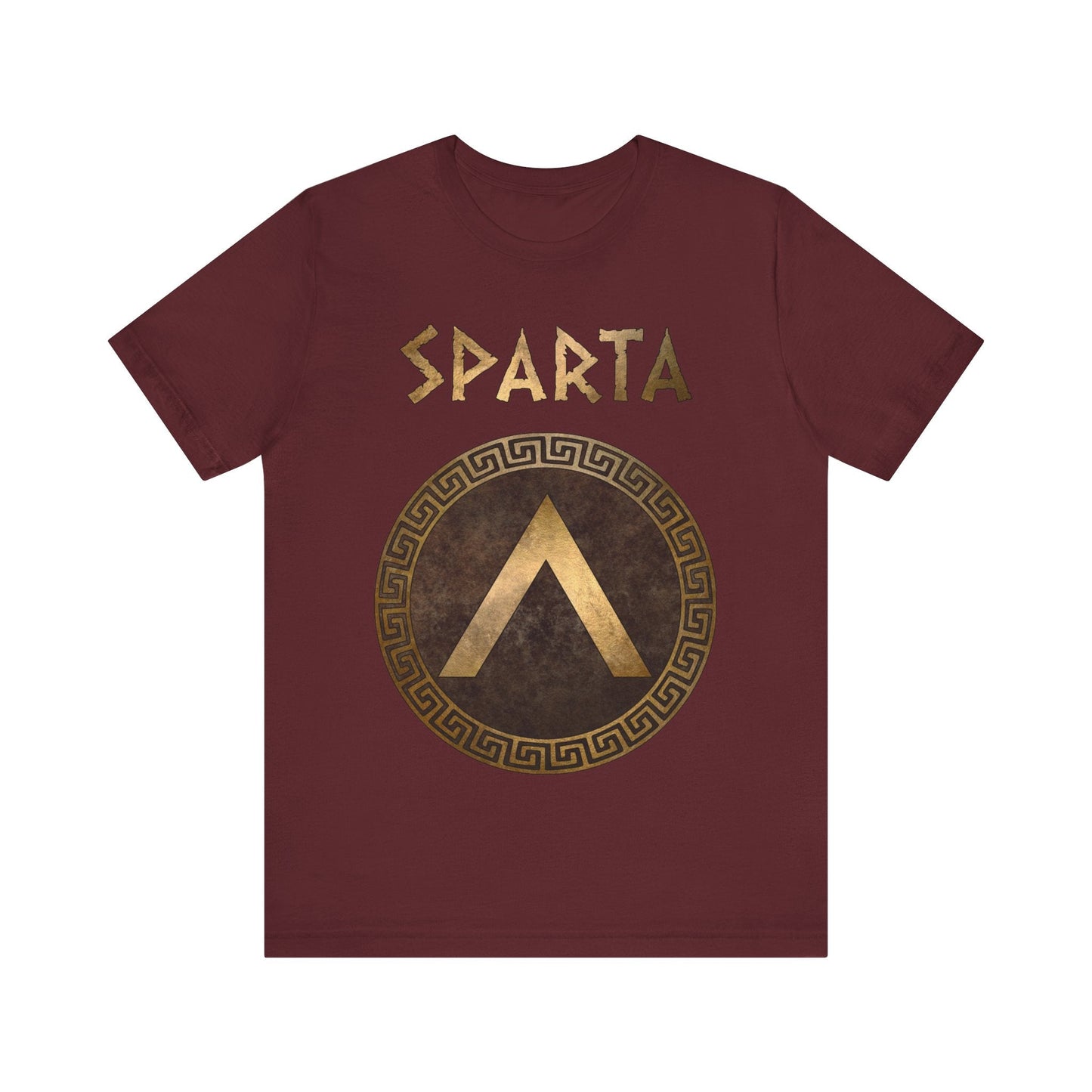 Maroon / S Sparta Ancient Spartan Shield Lambda Symbol T-Shirt