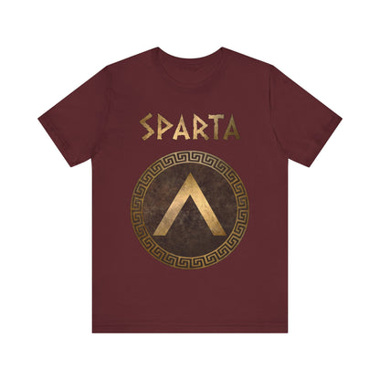 Maroon / S Sparta Ancient Spartan Shield Lambda Symbol T-Shirt
