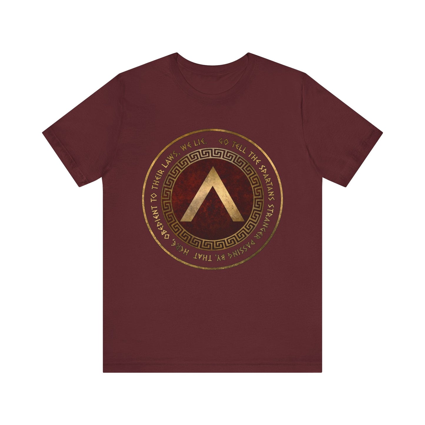 Maroon / S Sparta Battle of Thermopylae Epitaph T-Shirt