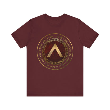 Maroon / S Sparta Battle of Thermopylae Epitaph T-Shirt