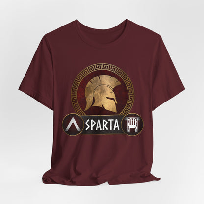 Maroon / S Sparta - Spartan Helmet and Shields T-Shirt