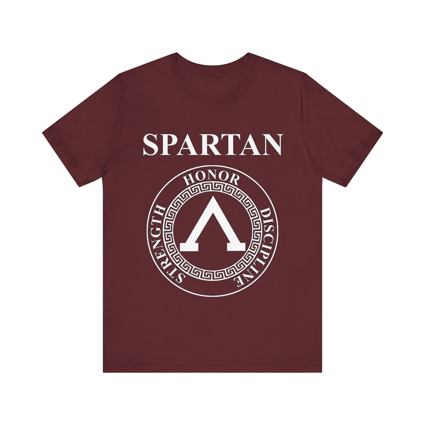 Maroon / S Spartan Warrior Virtues of Sparta Lambda T-shirt
