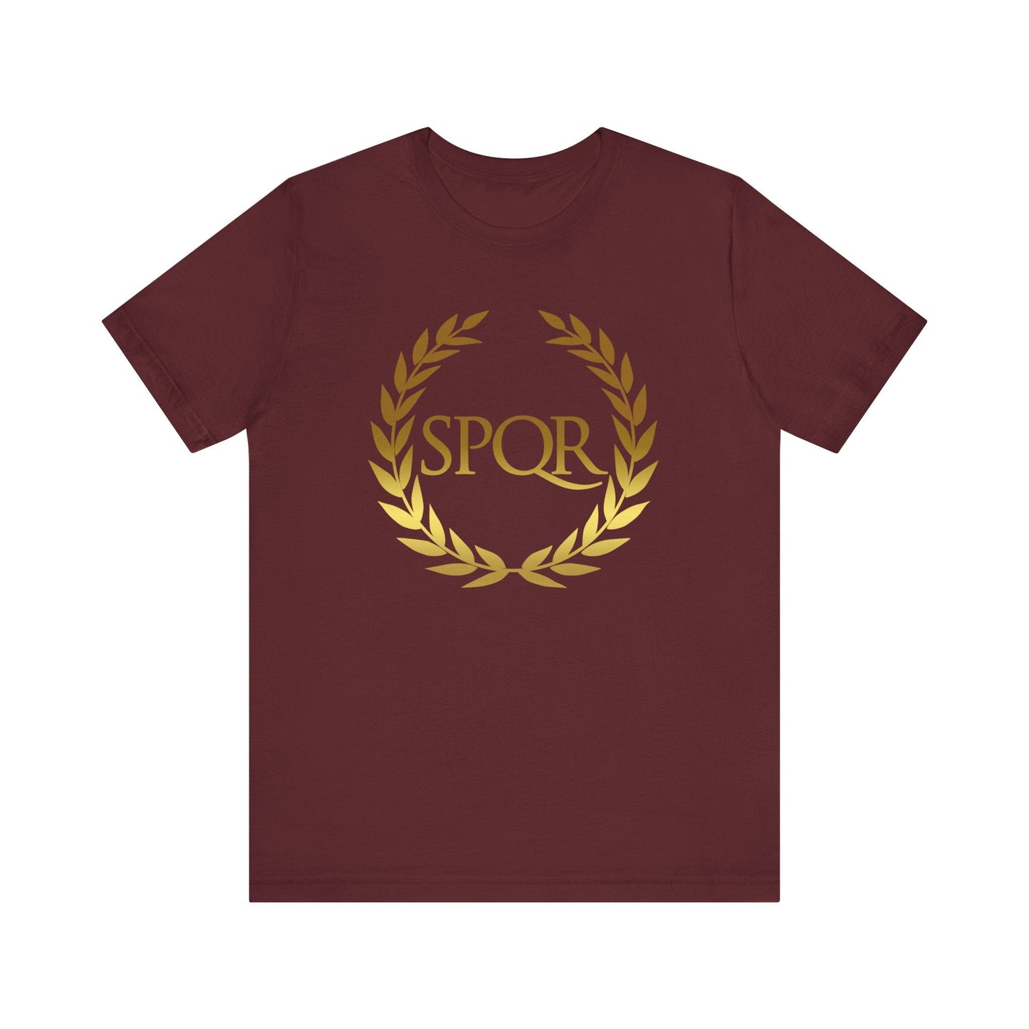 Maroon / S SPQR Ancient Rome Symbol T-shirt