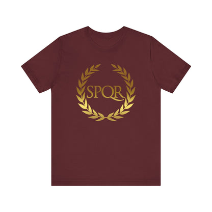 Maroon / S SPQR Ancient Rome Symbol T-shirt