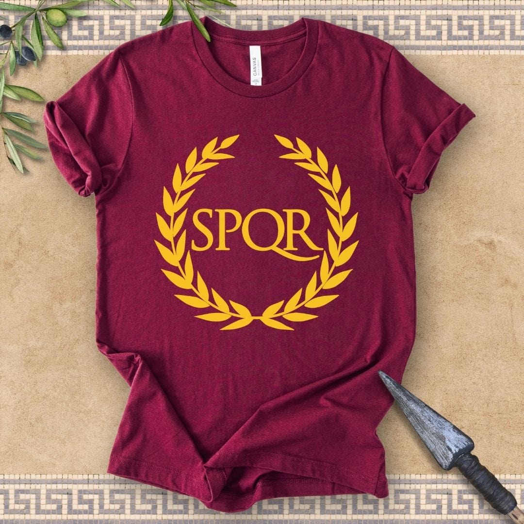 Maroon / S SPQR Ancient Rome T-Shirt
