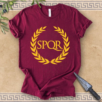 Maroon / S SPQR Ancient Rome T-Shirt