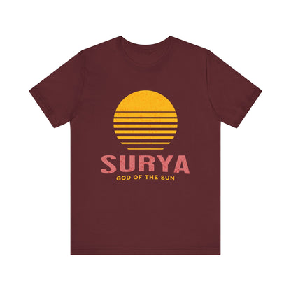 Maroon / S Surya God of the Sun - Hindu Mythology and Hinduism T-shirt